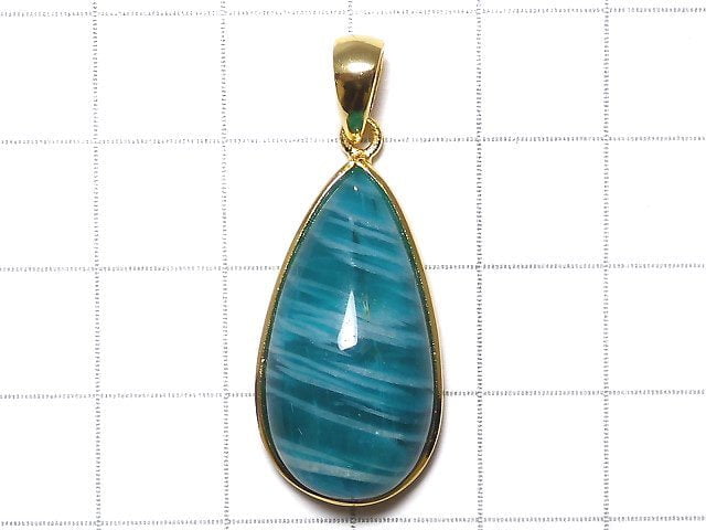 [Video][One of a kind] Amazonite AAA- Pendant 18KGP NO.227