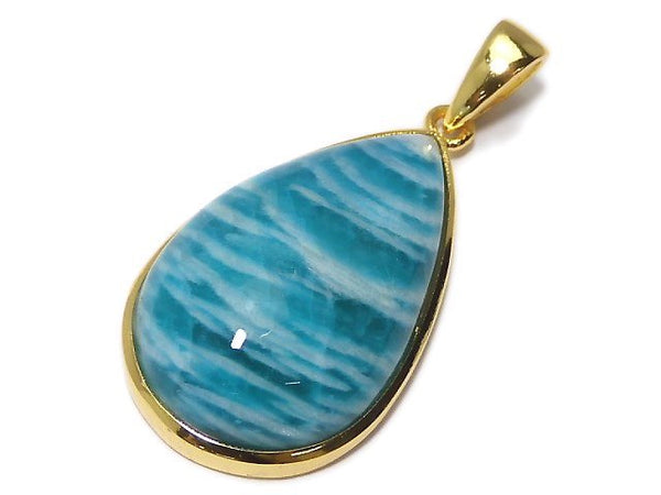 [Video][One of a kind] Amazonite AAA- Pendant 18KGP NO.228