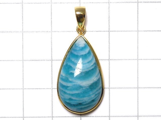 [Video][One of a kind] Amazonite AAA- Pendant 18KGP NO.228