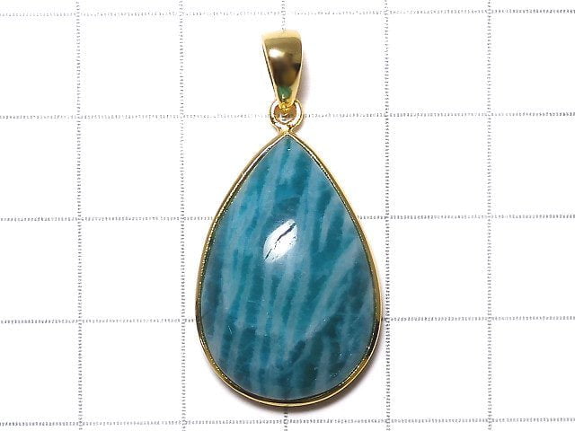 [Video][One of a kind] Amazonite AAA- Pendant 18KGP NO.229