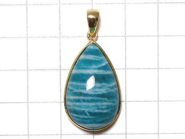 [Video][One of a kind] Amazonite AAA- Pendant 18KGP NO.230