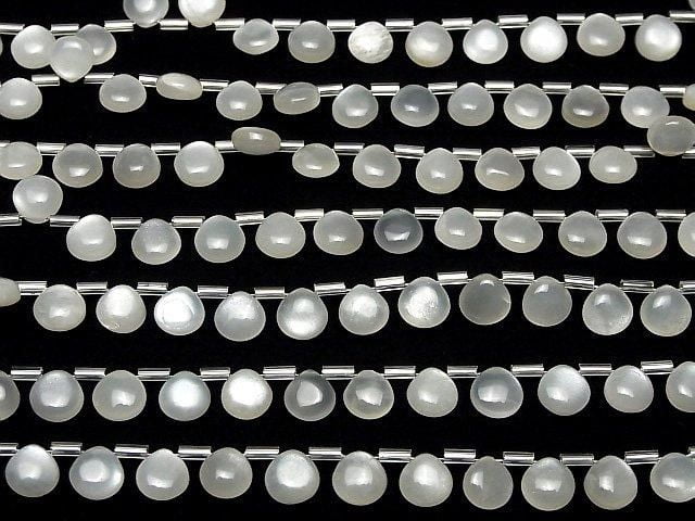 [Video]High Quality White Moonstone AAA- Chestnut (Smooth) 8x8mm half or 1strand (18pcs)