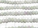 [Video] Glass Beads Faceted Button Rondelle 4x4x3.5mm Green x White AB 1strand beads (aprx.15inch/38cm)