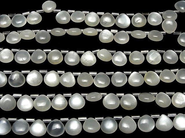 [Video]High Quality White Moonstone AAA- Chestnut (Smooth) 10x10mm half or 1strand (18pcs)