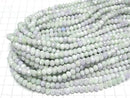 [Video] Glass Beads Faceted Button Rondelle 6x6x4.5mm Green x White AB 1strand beads (aprx.15inch/37cm)