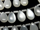 [Video]High Quality White Moonstone AAA- Pear shape (Smooth) 12x8mm half or 1strand (18pcs)