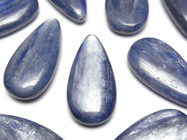 [Video] Kyanite AA+ Half Drilled Hole Pear shape (Smooth) 30x15mm 1pc