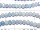 [Video] Glass Beads Faceted Button Rondelle 4x4x3.5mm Blue x White AB 1strand beads (aprx.15inch/38cm)
