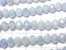 [Video] Glass Beads Faceted Button Rondelle 6x6x4.5mm Blue x White AB 1strand beads (aprx.15inch/37cm)