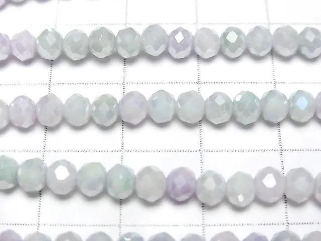 [Video] Glass Beads Faceted Button Rondelle 4x4x3.5mm Green x Pink AB 1strand beads (aprx.15inch/38cm)
