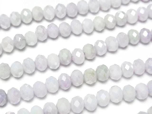 [Video]Glass Beads Faceted Button Rondelle 6x6x4.5mm Green x Pink AB 1strand beads (aprx.15inch/38cm)