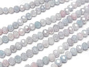 [Video] Glass Beads Faceted Button Rondelle 4x4x3.5mm Blue x Pink AB 1strand beads (aprx.15inch/38cm)