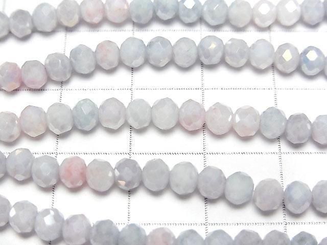 [Video] Glass Beads Faceted Button Rondelle 4x4x3.5mm Blue x Pink AB 1strand beads (aprx.15inch/38cm)