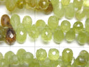 [Video]High Quality Sphene AAA- Drop Faceted Briolette half or 1strand beads (aprx.7inch/18cm)