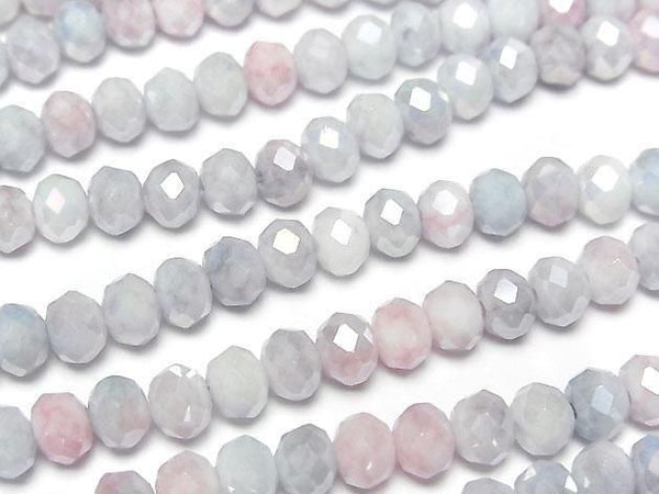 [Video]Glass Beads Faceted Button Roundel 6x6x5mm Blue x Pink AB 1strand beads (aprx.15inch/37cm)
