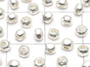 Karen Silver Faceted Rondelle 3x3x2.5 White Silver 10pcs