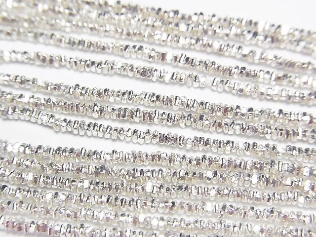 Karen Silver Chips (Discs) 1.5x1.5x1mm White Silver 1/8 or 1-strand beads (approx. 26 inches/64 cm)