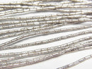 Karen Silver Patterned Tube 2.3x1x1mm half or 1strand beads (aprx.27inch/68cm)