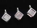 [Video]Rose Quartz AAA- Dice Pendant 20x20mm Silver925 1pc