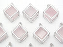 [Video]Rose Quartz AAA- Dice Pendant 20x20mm Silver925 1pc