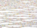 [Video] Glass Beads Faceted Button Rondelle 4x4x3.5mm Multicolor [Pastel] AB 1strand beads (aprx.16inch/40cm)
