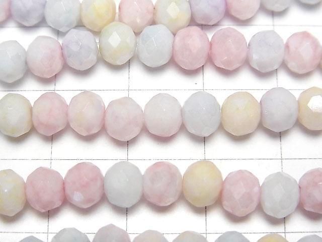 [Video] Glass Beads Faceted Button Rondelle 6x6x5mm Multicolor [Pastel] AB 1strand beads (aprx.16inch/39cm)