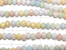 [Video] Glass Beads Faceted Button Rondelle 4.5x4.5x3.5mm Multicolor [Light color] AB 1strand beads (aprx.16inch/40cm)