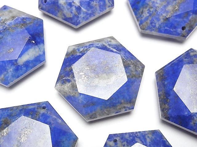 [Video]Lapislazuli AA Hexagram 32x28mm 1pc