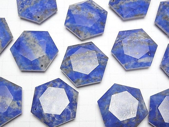 [Video]Lapislazuli AA Hexagram 32x28mm 1pc