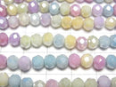 [Video] Glass Beads Faceted Button Rondelle 6x6x5mm Multi color [Deep color] AB 1strand beads (aprx.15inch/38cm)