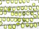 [Video]High Quality Peridot AAA Pear shape (Smooth) half or 1strand beads (aprx.7inch/18cm)
