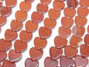 [Video] Red Jasper Vertical Hole Heart 6x6mm 1strand beads (aprx.15inch/36cm)