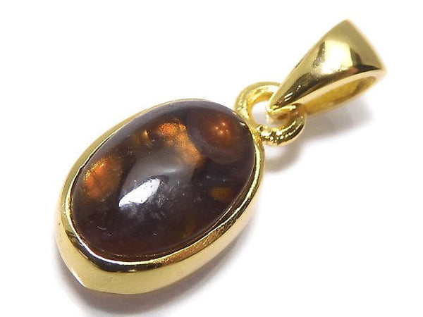 [Video][One of a kind] Mexico Fire Agate AAA- Pendant 18KGP NO.36