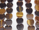 [Video] Yellow Tiger's Eye AA++ Vertical Hole Heart 6x6mm 1strand beads (aprx.15inch/36cm)