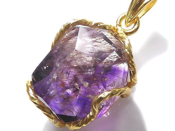 [Video][One of a kind] Amethyst Elestial AAA Pendant 18KGP NO.33