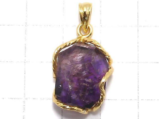 [Video][One of a kind] Amethyst Elestial AAA Pendant 18KGP NO.33