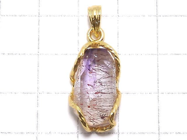 [Video][One of a kind] Amethyst Elestial AAA Pendant 18KGP NO.34