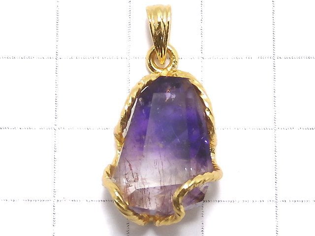 [Video][One of a kind] Amethyst Elestial AAA Pendant 18KGP NO.35