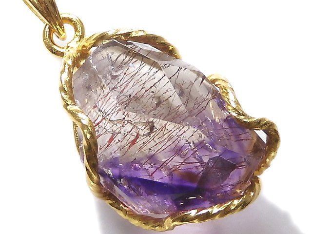 [Video][One of a kind] Amethyst Elestial AAA Pendant 18KGP NO.36