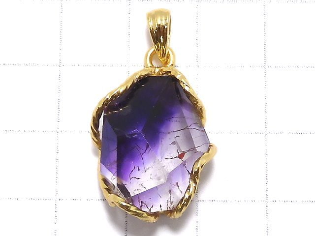 [Video][One of a kind] Amethyst Elestial AAA Pendant 18KGP NO.37