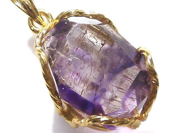 [Video][One of a kind] Amethyst Elestial AAA Pendant 18KGP NO.38