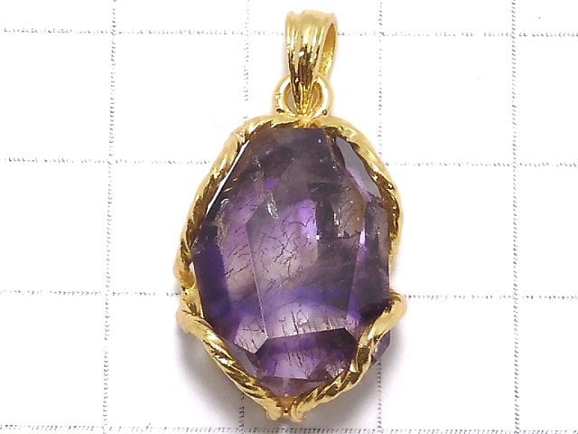 [Video][One of a kind] Amethyst Elestial AAA Pendant 18KGP NO.38