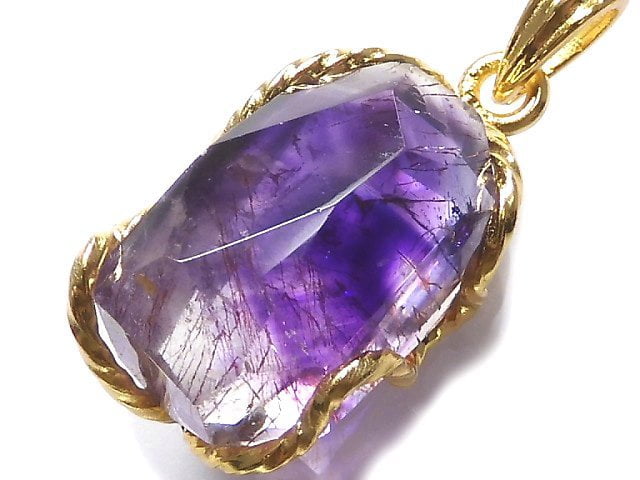 [Video][One of a kind] Amethyst Elestial AAA Pendant 18KGP NO.39