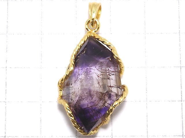 [Video][One of a kind] Amethyst Elestial AAA Pendant 18KGP NO.40