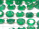 [Video]High Quality Green Onyx AAA Oval Faceted 8x6mm [Double Hole] 1strand (10pcs)