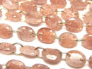 [Video]Sunstone Oval Faceted 8x6mm [Double Hole] 1strand (8pcs)