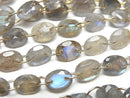 [Video]Labradorite AA++ Oval Faceted 8x6mm [Double Hole] 1strand (10pcs)
