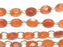 [Video]Carnelian Oval Faceted 8x6mm [Double Hole] 1strand (10pcs)
