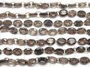 [Video]Smoky Quartz Oval Faceted 8x6mm [Double Hole] 1strand (10pcs)