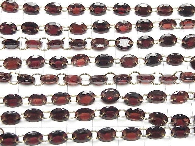 [Video] Mozambique Garnet Oval Faceted 8x6mm [Double Hole] 1strand (10pcs)
